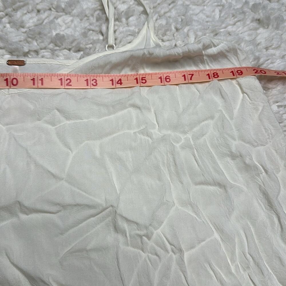 Free People Cream Slip Dress V Neck Sheer Basic Cream Adjustable Straps GG3 - Picture 5 of 7